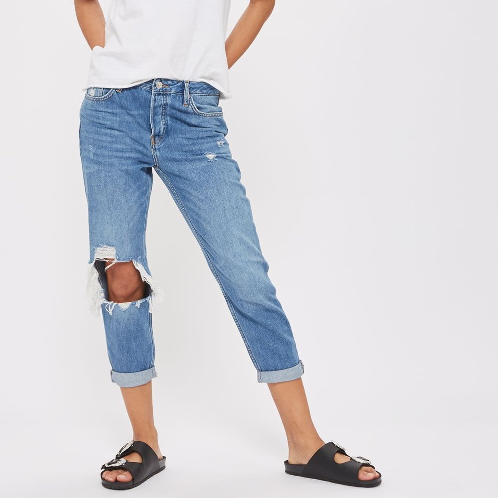 Topshop Ripped knee hayden moto jeans - 26